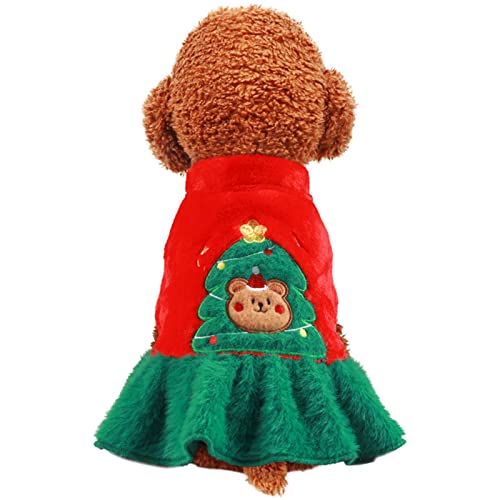 Mashaouyo Weihnachtliche Haustier-Kleidung für den Urlaub, Weihnachten, für Haustiere, Hund, Katze, Weihnachtsbaum, Bär, Rock, Pullover, Herbst und Winter, Haustier-Kleiderbügel und Gestell (Rot, XL) Mashaouyo Weihnachtliche Haustier-Kleidung für den Urlaub, Weihnachten, für Haustiere, Hund, Katze, Weihnachtsbaum, Bär, Rock, Pullover, Herbst und Winter, Haustier-Kleiderbügel und Gestell (Rot, XL) von Mashaouyo