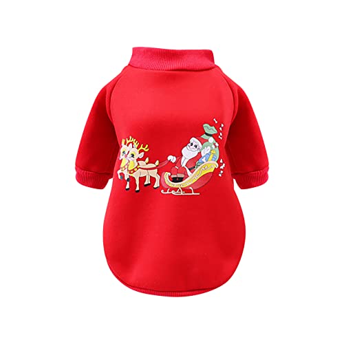 Mashaouyo Weihnachtstag kleine und mittelgroße Katzen und Hunde Haustier Weihnachten Sweatshirts Haustierkleidung für mittelgroße Hunde weiblich (Rot, M) von Mashaouyo