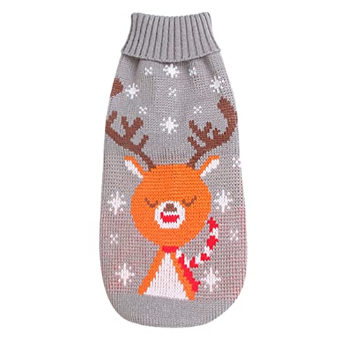 Winter-Cartoon-Hundekleidung, warmer Weihnachtspullover für kleine Hunde, Haustierkleidung, Haustierkleidung, grauer Weihnachtspullover mit Hirschdruck, Welpenbekleidung, 6 Haustierkleidung für kleine Winter-Cartoon-Hundekleidung, warmer Weihnachtspullover für kleine Hunde, Haustierkleidung, Haustierkleidung, grauer Weihnachtspullover mit Hirschdruck, Welpenbekleidung, 6 Haustierkleidung für kleine von Mashaouyo