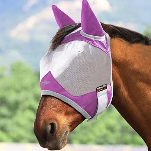 Maskology Pferd Fliege Maske Standard mit Ohren UV Schutz für Pferd Atmungsaktive Maske für Pferde Lila (L; Voll) von Harrison Howard