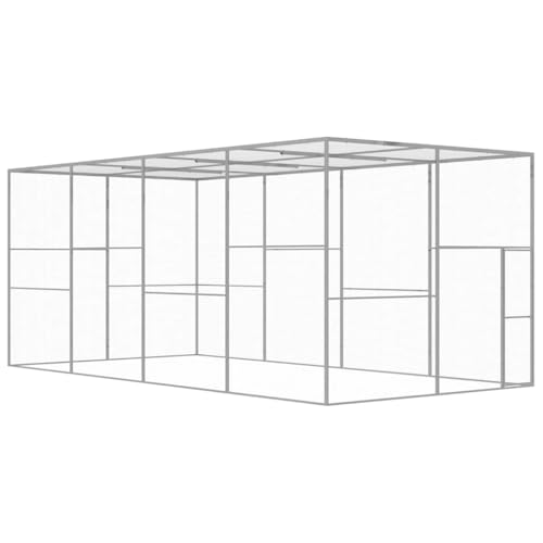 Massbinet Hühnerkäfig Außengehege Freilaufgehege Hühnerstall Hasenstall Geflügelhaltung Käfig Kleintiergehege Voliere Verzinkter Stahl 6 x 3 x 2.5 m von Massbinet