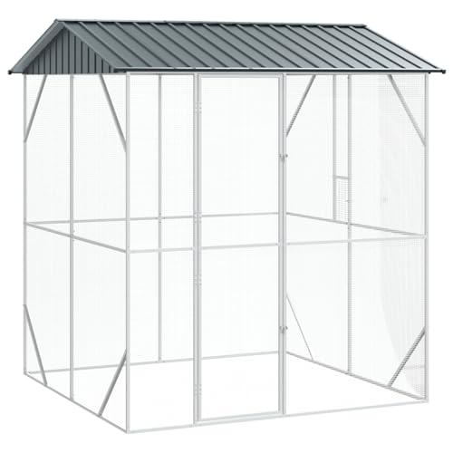 Massbinet Voliere Anthrazit 210x227x247 cm Stahl Industrielles Vogelkäfig-Design Massbinet Voliere Anthrazit 210x227x247 cm Stahl Industrielles Vogelkäfig-Design von Massbinet