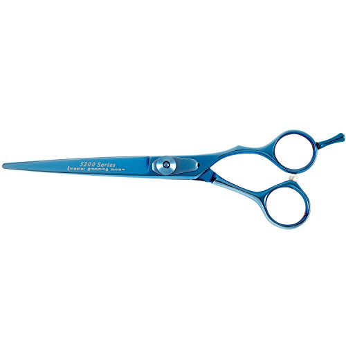 Master Grooming Tools 5200 Blaue Titanschere – Hochleistungsschere für die Fellpflege von Hunden – gerade, 16,5 cm von Master Grooming Tools