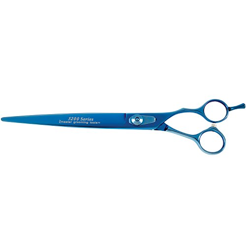 Master Grooming Tools 5200 Blaue Titanschere – Hochleistungsschere für die Fellpflege von Hunden – gerade, 21,6 cm von Master Grooming Tools