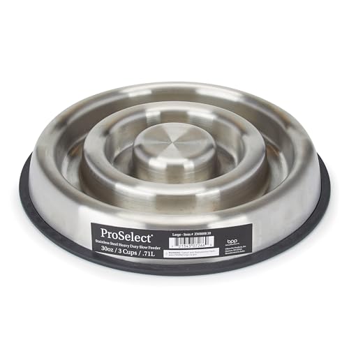 ProSelect Langsamer Futterspender aus Edelstahl, groß von Master Grooming Tools