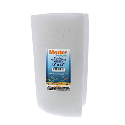 Master Pet Supply Premium Aquarium-Filter-Pad-Rolle, zugeschnitten auf 30.5x182.9 cm, Micron Faser Filtermedium für Süßwasser, Salzwasser, Koiteiche, Riffe – sauberes, kristallklares Wasser von Master Pet Supply