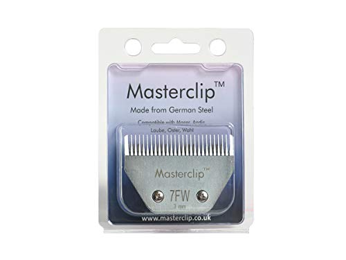 Masterclip 7FW 3 mm Pferde-Schermesser – erhältlich in grob, mittel, fein, superfein (A5 breite Klinge) von Masterclip