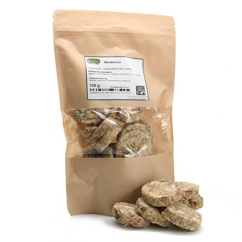 Masterfeed Trockenbarf Rindermix, Gefriergetrocknete Qualität, Getreidefrei, Barf Leckerli für Hunde, 150g von Masterfeed