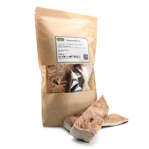 Masterfeed Trockenbarf Rinderkopfhaut mit Fell, Gefriergetrocknete Qualität, Getreidefrei, Barf Leckerli für Hunde, 130g von Masterfeed