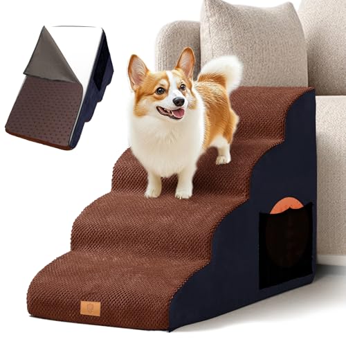 Hundetreppe, Haustiertreppe für Hunde,Haustiertreppe 4 Stufen, rutschfeste Hunderampe mit Abnehmbarer Bezug Am Besten für Ältere Verletzte Haustiere-Waschbar Katzentreppe Hundetreppe, Haustiertreppe für Hunde,Haustiertreppe 4 Stufen, rutschfeste Hunderampe mit Abnehmbarer Bezug Am Besten für Ältere Verletzte Haustiere-Waschbar Katzentreppe von Masthome