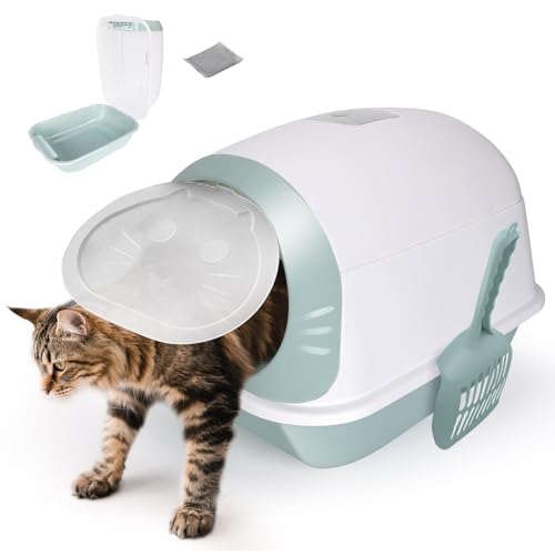Katzenklo,Masthome Katzentoilette mit Deckel,Katzen Klo Geschlossen für Katzen Jeden Alters,Cat Litter Box, Katzentoiletten mit Kunststoffschaufel und Aktivkohlefilter,Blau+Weiß Katzenklo,Masthome Katzentoilette mit Deckel,Katzen Klo Geschlossen für Katzen Jeden Alters,Cat Litter Box, Katzentoiletten mit Kunststoffschaufel und Aktivkohlefilter,Blau+Weiß von Masthome