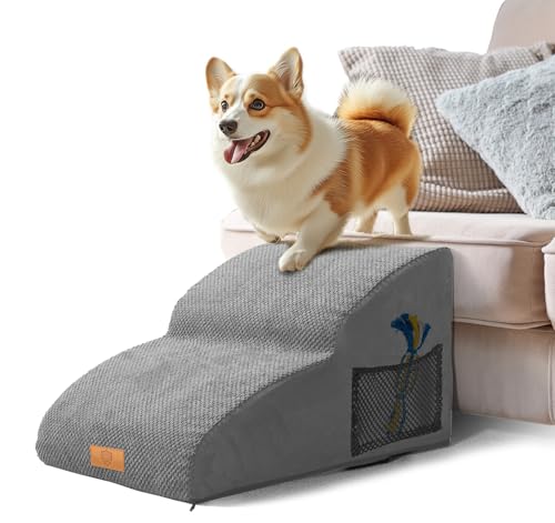 Masthome Hundetreppe für Kleine Hunde,2-Stufig Hunderampe 30cm Hoch,Haustiertreppe für Bett und Sofa aus Hochdichtem Schwamm,Waschbar Bezug,wasserdichte Katzentreppe Masthome Hundetreppe für Kleine Hunde,2-Stufig Hunderampe 30cm Hoch,Haustiertreppe für Bett und Sofa aus Hochdichtem Schwamm,Waschbar Bezug,wasserdichte Katzentreppe von Masthome