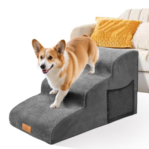 Masthome Hundetreppe für Kleine Hunde,3 Stufen Hunderampe für Bett und Sofa, Hundetreppe 40cm Hoch aus Schwamm,für Kleine Hunde,Alte Katzen,Grau Masthome Hundetreppe für Kleine Hunde,3 Stufen Hunderampe für Bett und Sofa, Hundetreppe 40cm Hoch aus Schwamm,für Kleine Hunde,Alte Katzen,Grau von Masthome