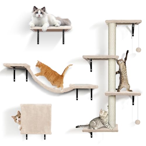 Masthome Kletterwand Katzen,10-teilig Kratzbaum Wand, Katzen Wandelemente,Kratzbaum Wandmontage,Katzen Kletterwand Set mit Hängebrücke, Katzenhängematte, Kratzsäulen und Katzenhöhle Masthome Kletterwand Katzen,10-teilig Kratzbaum Wand, Katzen Wandelemente,Kratzbaum Wandmontage,Katzen Kletterwand Set mit Hängebrücke, Katzenhängematte, Kratzsäulen und Katzenhöhle von Masthome