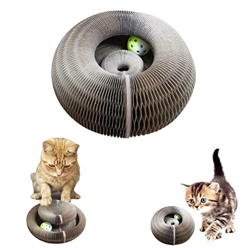 Katzenkratzenbrett 12 * 11 * 9 Katzenspielspielzeugklagenkatze Kratzbrett mit Bellball -Katzenspielzeug für Katzen und Kätzchen (Fotofarbe) von Masyrt