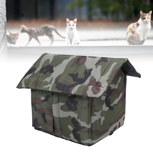Masyrt Ganzjahres-Katzen- und Hundehütte für den Außenbereich – Wasserabweisender und Wetterfester Unterschlupf, Hergestellt aus Robustem Oxford-Stoff – Ideal für den Masyrt Ganzjahres-Katzen- und Hundehütte für den Außenbereich – Wasserabweisender und Wetterfester Unterschlupf, Hergestellt aus Robustem Oxford-Stoff – Ideal für den von Masyrt
