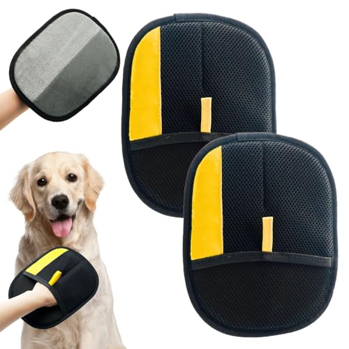 Katzenhaarentferner, Tierhaarentferner Fellmagnet, Fellhandschuhe Fingerlos Katze, Katzen Handschuhe Fellpflege Für Glattes und Gesundes Fell (2PCS) von Matame