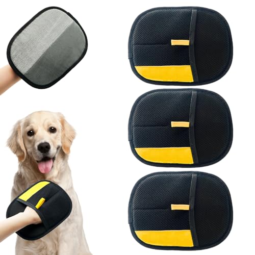 Katzenhaarentferner, Tierhaarentferner Fellmagnet, Fellhandschuhe Fingerlos Katze, Katzen Handschuhe Fellpflege Für Glattes und Gesundes Fell (3PCS) von Matame