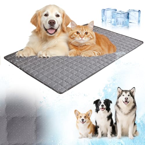Kühlmatte Katze,Kühlmatte für Den Sommer,Kühlmatte Hund Hundekühlmatte für Hund & Katze Selbstkühlende Matte für Haustiere Summer Pet Ice Pad Abrieb-und Bissfest Natürliche Kühlung (F, L) von Matame