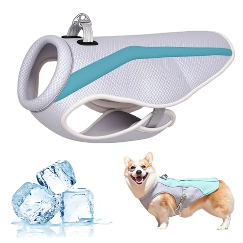 Kühlweste Hunde, 2025 Neu Kühlweste für Hundes mit Reflektierenden Streifen, Hundekühlwesten Atmungsaktive Kühlmantel Kühljacke Hunde Sonnenschutz kühlung Sommer (Dunkelblau, XL) von Matame