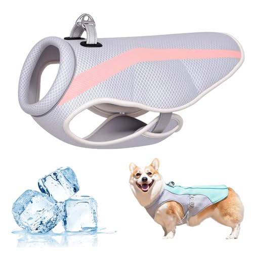 Kühlweste Hunde, 2025 Neu Kühlweste für Hundes mit Reflektierenden Streifen, Hundekühlwesten Atmungsaktive Kühlmantel Kühljacke Hunde Sonnenschutz kühlung Sommer (Rosa, L) von Matame