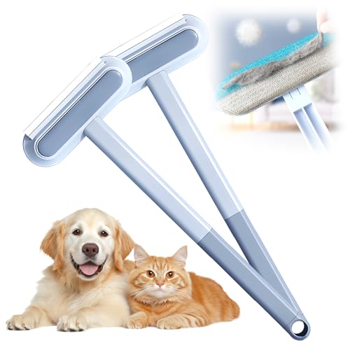 Matame 4 in 1 Multifunctional Tierhaarentferner,Fusselrolle Wiederverwendbar,Katzenbürste Reinigungsbürste für Fenster und Fliesen (2PCS) von Matame