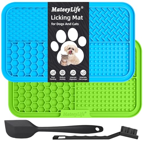 MateeyLife Schleckmatte für Hund & Katze - 25×15 cm Mit Saugnäpfen, BPA-Frei, Angstlösende Leckpads von MateeyLife