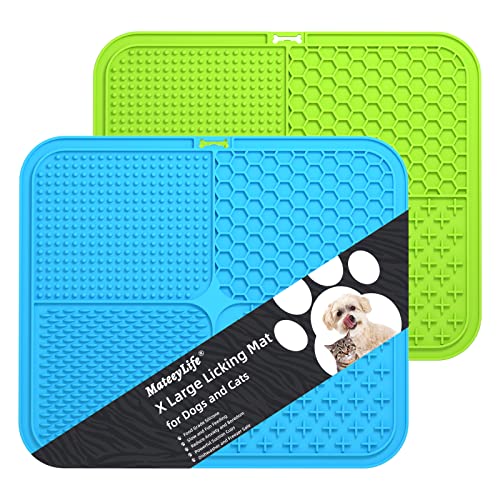 MateeyLife Leckmatte für Hunde, Größe XL, 30,5 x 25,4 cm, mit Saugnäpfen für große Hunde, Futtermatten zur Angstlinderung, Hundespielzeug, um sie langsam zu füttern, Katze leckt Matte zum Baden MateeyLife Leckmatte für Hunde, Größe XL, 30,5 x 25,4 cm, mit Saugnäpfen für große Hunde, Futtermatten zur Angstlinderung, Hundespielzeug, um sie langsam zu füttern, Katze leckt Matte zum Baden von MateeyLife