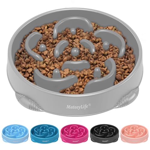 MateeyLife Große Futternäpfe für langsames Fressen, Anti-Ersticken, Puzzle-Hundenapf, rutschfest, interaktives Füttern, langsames Fressen, Blähungsstopp-Labyrinth-Schalen für große Rassen, 4 Tassen von MateeyLife