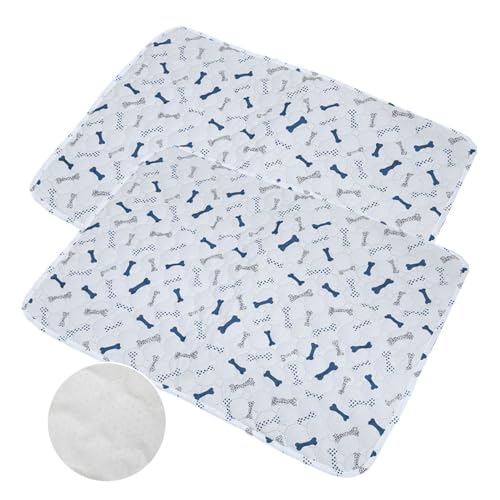 Mateju 2 Stück Wiederverwendbare Puppy Pads, Welpen Unterlage Urin Absorption PIPI Matten für Hunde Welpenunterlagen, Waschbar Trainingspads für Hunde Katze (40x50CM,Weiß) von Mateju