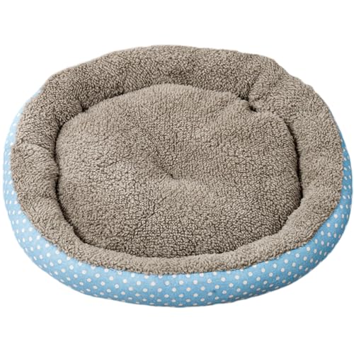 Mateju Hundebett Plüsch Donut, Plüsch Haustierbett Katzenbett Flauschig Warme Hundekissen Strapazierfähig Katzenkissen Waschbar für Mittelgroße Kleine Hunde Katzen (Blau,Durchmesser 45cm) von Mateju