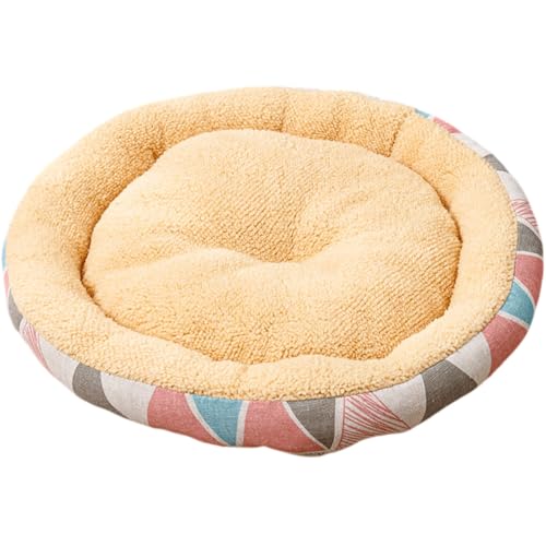Mateju Hundebett Plüsch Donut, Plüsch Haustierbett Katzenbett Flauschig Warme Hundekissen Strapazierfähig Katzenkissen Waschbar für Mittelgroße Kleine Hunde Katzen (Rosa,Durchmesser 55cm) von Mateju