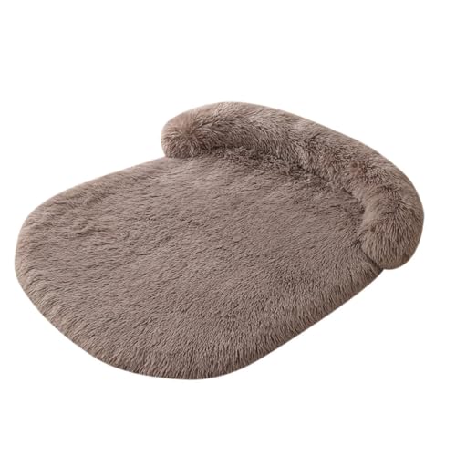 Mateju Hundebett Rechteckig Flauschig, Plüsch Haustierbett Katzenbett Abnehmbar Waschbar Flauschig Weiche Warme Hundekissen mit rutschfest Unterseite Katzenkissen (Taupe Farbe,XS 55x40cm) von Mateju