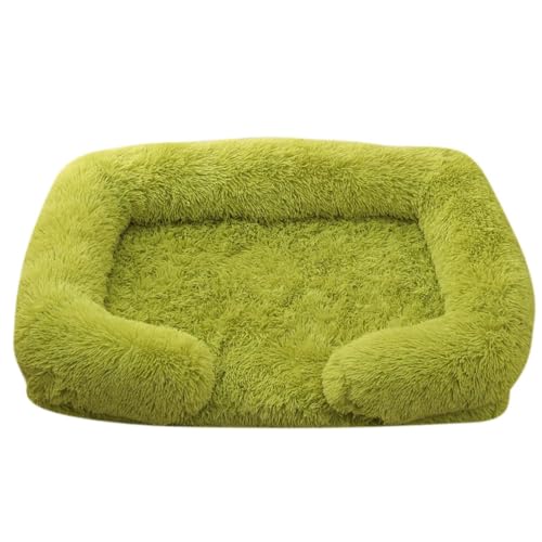 Mateju Hundebett Rechteckig Flauschig, Plüsch Haustierbett Katzenbett Flauschig Weiche Warme Hundekissen mit rutschfest Unterseite Katzenkissen, Abnehmbar Waschbar (Grasgrün,L 80x53cm) von Mateju