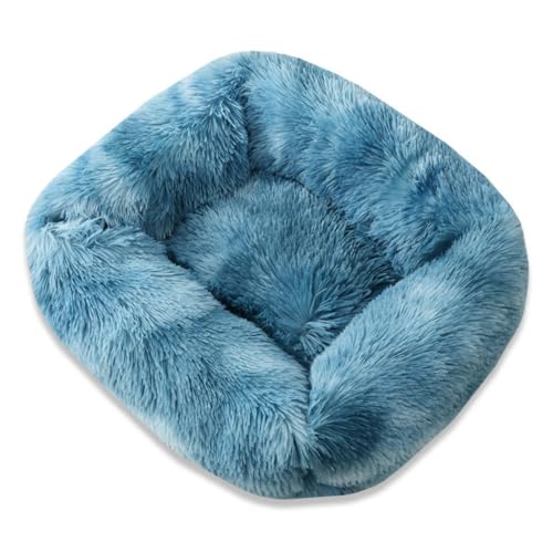 Mateju Hundebett Rechteckig Flauschig, Plüsch Haustierbett Katzenbett Flauschig Weiche Warme Hundekissen mit rutschfest Unterseite Katzenkissen Waschbar (Blau A,M 65x55cm) von Mateju