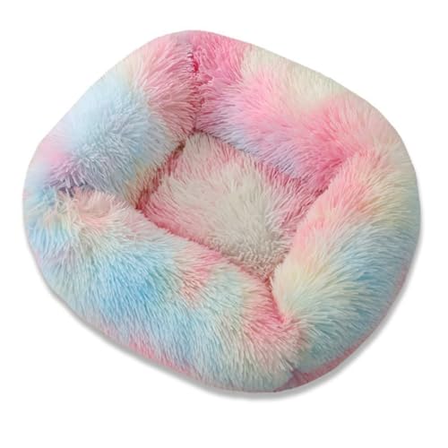 Mateju Hundebett Rechteckig Flauschig, Plüsch Haustierbett Katzenbett Flauschig Weiche Warme Hundekissen mit rutschfest Unterseite Katzenkissen Waschbar (Bunt A,M 65x55cm) von Mateju