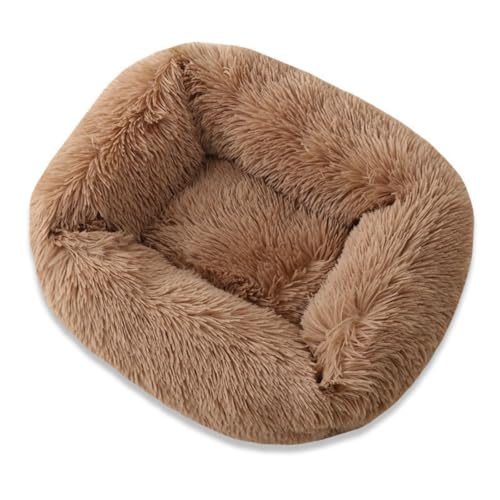 Mateju Hundebett Rechteckig Flauschig, Plüsch Haustierbett Katzenbett Flauschig Weiche Warme Hundekissen mit rutschfest Unterseite Katzenkissen Waschbar (Kamelfarbe A,XS 43x35cm) von Mateju