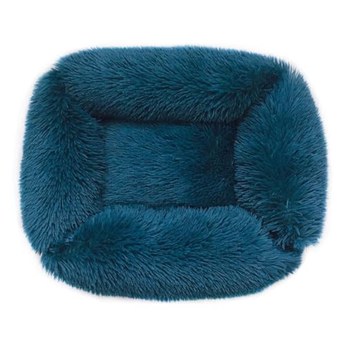 Mateju Hundebett Rechteckig Flauschig, Plüsch Haustierbett Katzenbett Flauschig Weiche Warme Hundekissen mit rutschfest Unterseite Katzenkissen Waschbar (Marineblau A,M 65x55cm) von Mateju