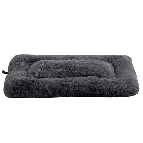 Mateju Hundebett Rechteckig Flauschig, Plüsch Haustierbett Katzenbett Flauschig Weiche Warme Hundekissen mit rutschfest Unterseite Katzenkissen für Mittelgroße Kleine (Dunkelgrau,L 110x80cm) von Mateju