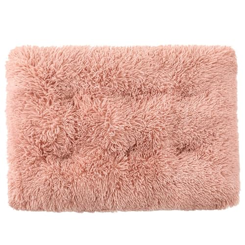 Mateju Hundebett Rechteckig Flauschig, Plüsch Haustierbett Katzenbett Flauschig Weiche Warme Hundekissen mit rutschfest Unterseite Katzenkissen für Mittelgroße Kleine (Dunkelrosa,S 55x40cm) von Mateju