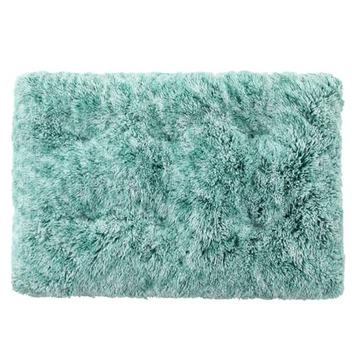 Mateju Hundebett Rechteckig Flauschig, Plüsch Haustierbett Katzenbett Flauschig Weiche Warme Hundekissen mit rutschfest Unterseite Katzenkissen für Mittelgroße Kleine (Grün A,S 55x40cm) von Mateju