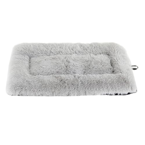 Mateju Hundebett Rechteckig Flauschig, Plüsch Haustierbett Katzenbett Flauschig Weiche Warme Hundekissen mit rutschfest Unterseite Katzenkissen für Mittelgroße Kleine (Hellgrau,M 90x60cm) von Mateju