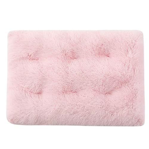 Mateju Hundebett Rechteckig Flauschig, Plüsch Haustierbett Katzenbett Flauschig Weiche Warme Hundekissen mit rutschfest Unterseite Katzenkissen für Mittelgroße Kleine (Hellrosa,S 55x40cm) von Mateju