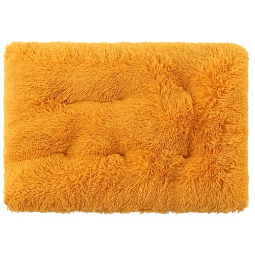 Mateju Hundebett Rechteckig Flauschig, Plüsch Haustierbett Katzenbett Flauschig Weiche Warme Hundekissen mit rutschfest Unterseite Katzenkissen für Mittelgroße Kleine (Orange,M 65x50cm) von Mateju