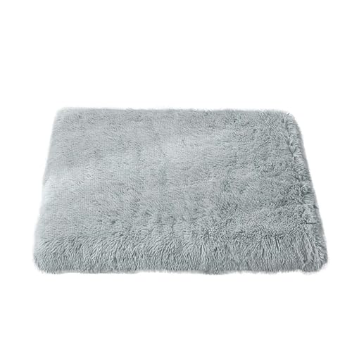 Mateju Hundebett Rechteckig Flauschig, Plüsch Haustierbett Katzenbett Flauschig Weiche Warme Hundekissen mit rutschfest Unterseite & Reißverschluss Katzenkissen, Abnehmbar (Grau,75x50cm) von Mateju
