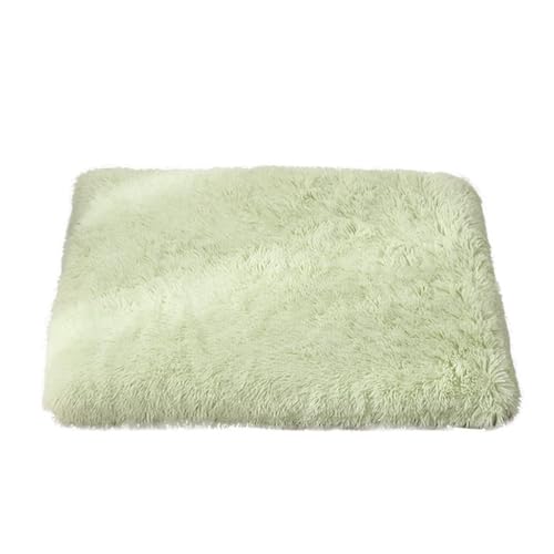 Mateju Hundebett Rechteckig Flauschig, Plüsch Haustierbett Katzenbett Flauschig Weiche Warme Hundekissen mit rutschfest Unterseite & Reißverschluss Katzenkissen, Abnehmbar (Hellgrün,90x70cm) von Mateju