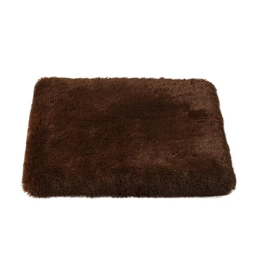 Mateju Hundebett Rechteckig Flauschig, Plüsch Haustierbett Katzenbett Flauschig Weiche Warme Hundekissen mit rutschfest Unterseite & Reißverschluss Katzenkissen, Abnehmbar (Kaffeefarbe,50x40cm) von Mateju