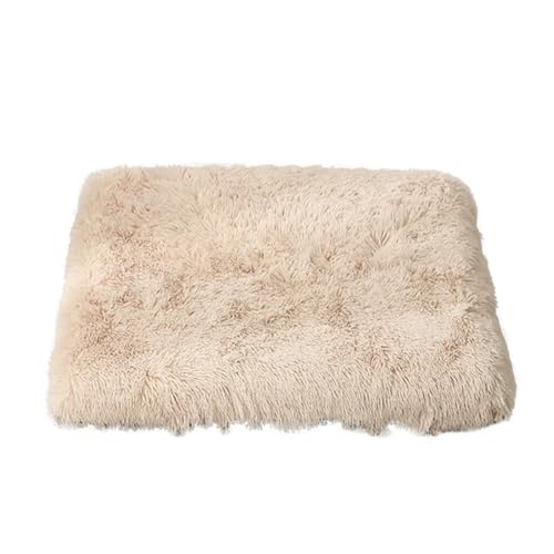 Mateju Hundebett Rechteckig Flauschig, Plüsch Haustierbett Katzenbett Flauschig Weiche Warme Hundekissen mit rutschfest Unterseite & Reißverschluss Katzenkissen, Abnehmbar (Khakifarbe,75x50cm) von Mateju