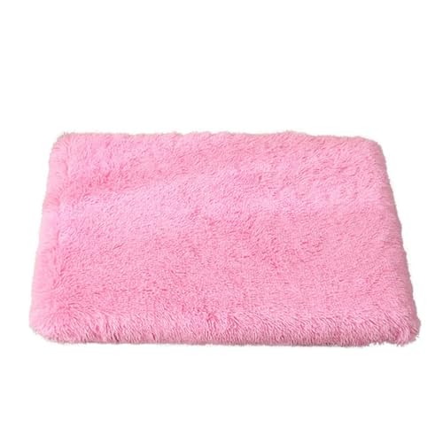 Mateju Hundebett Rechteckig Flauschig, Plüsch Haustierbett Katzenbett Flauschig Weiche Warme Hundekissen mit rutschfest Unterseite & Reißverschluss Katzenkissen, Abnehmbar (Rosa,90x70cm) von Mateju