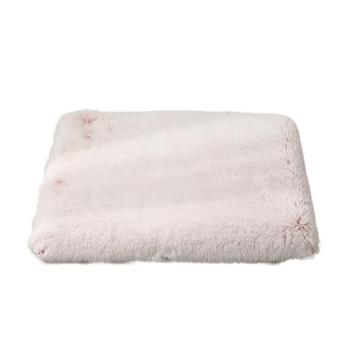 Mateju Hundebett Rechteckig Flauschig, Plüsch Haustierbett Katzenbett Flauschig Weiche Warme Hundekissen mit rutschfest Unterseite & Reißverschluss Katzenkissen, Abnehmbar (Weiß + Rosa,50x40cm) von Mateju